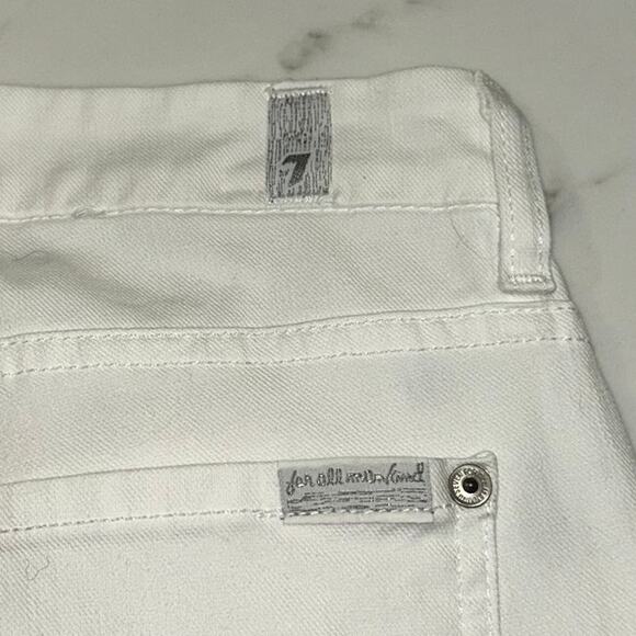 7 For All Mankind Women’s Size 28 Kimmie Bootcut White Jeans Made in USA - Picture 3 of 10